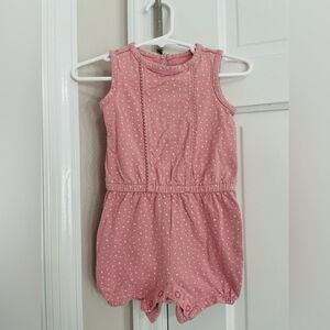 Simple Pink Polka Dot Kids Romper
